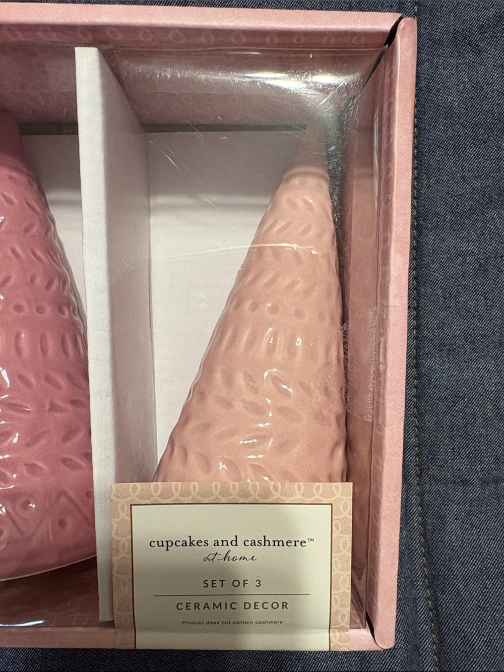 cupcakes & cashmere Pink, Mauve & Blush Ceramic Tree Set - Holiday Decor - Picture 4 of 4